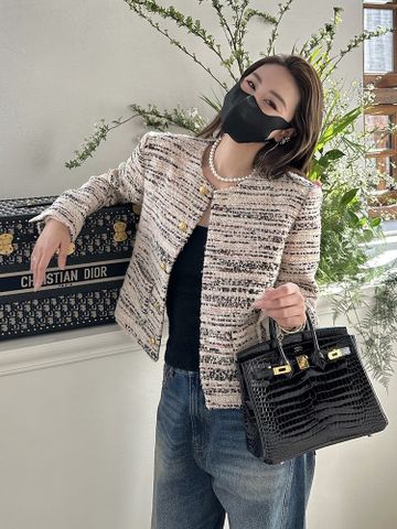 Áo khoác nữ ce*line* tweed dệt màu đẹp sang VIP 1:1