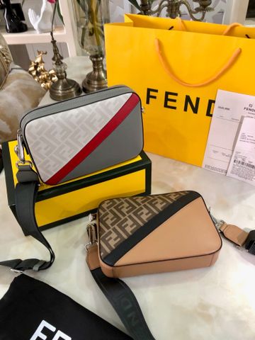 Túi FENDI* nam nữ canvas phối da bò lỳ hoạ tiết Logo đẹp siêu cấp