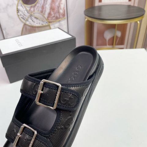 Sandal nam GUCCI* quai da bò dập nổi Logo đẹp cao cấp