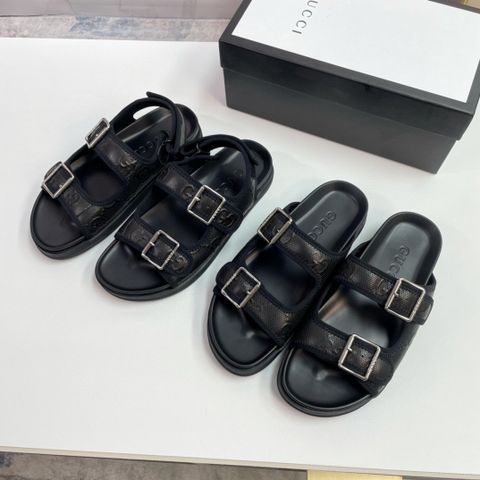 Sandal nam GUCCI* quai da bò dập nổi Logo đẹp cao cấp