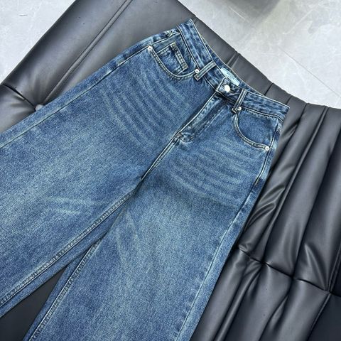 Quần jeans nữ ống suông PRADA* dáng đẹp VIP 1:1