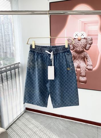 Quần short jeans nam GUCCI* hoạ tiết Logo đẹp SIÊU CẤP