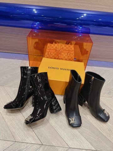 Boot LV* cổ lỡ da bóng cao 10cm gót vân trám đẹp sang VIP 1:1