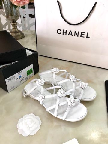 Sandal nữ CHANELL* quai da bò dân hoa trà đẹp lên chân cực xinh