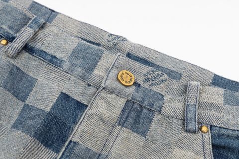 Bộ quần áo jeans nam nữ dáng rộng hoạ tiết karo xanh hàng độc SIÊU CẤP