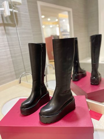 Boot VALENTINO* cổ cao gần gối da bê mềm đế bánh mỳ cao 8cm đẹp dễ đi VIP 1:1