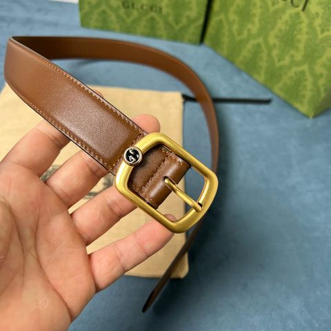 Belt nữ GUCCI* bản 3.0cm dây da bò lỳ đẹp SIÊU CẤP