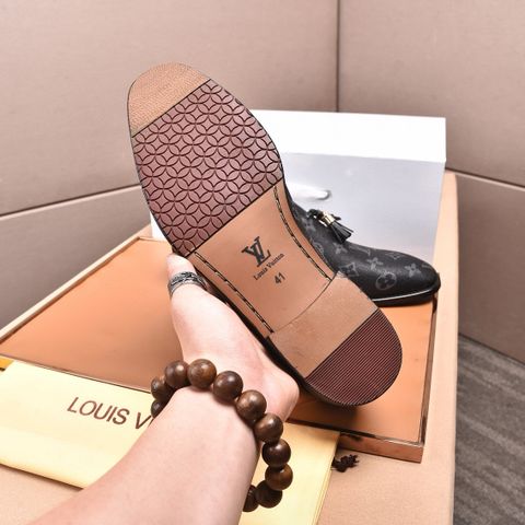 Giày âu LV* hoạ tiết Monogram nâu canvas đẹp cao cấp