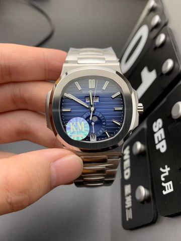 Đồng hồ nam patek* philippe* dây kim loại mặt xanh dương máy cơ VIP 1:1