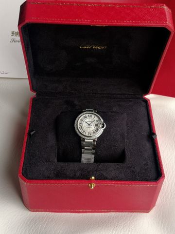 Đồng hồ nữ Cartier* dây kim loại case 33mm SIÊU CẤP