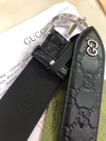 Belt nam GUCCI* da bò dập nổi hoạ tiết logo mặt bạc đẹp SIÊU CẤP