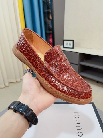 Giày lười GUCCI* vân cá sấu