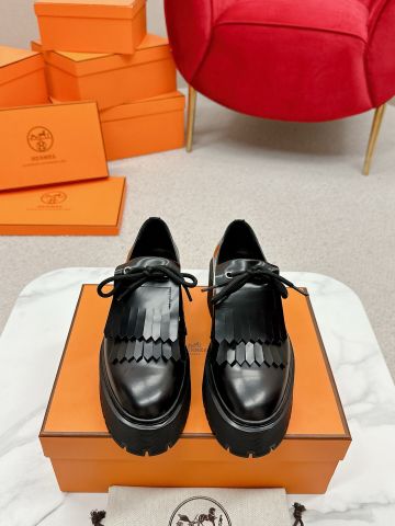 Giày nữ Hermes* đế cao 6,5cm da bóng mờ dáng đẹp sang dễ đi hot trends VIP 1:1