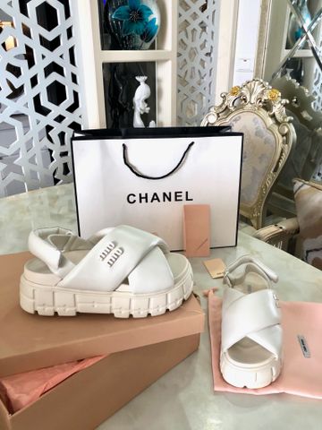 Sandal nữ miu* miu* cao 5cm quai da bê đẹp VIP 1:1