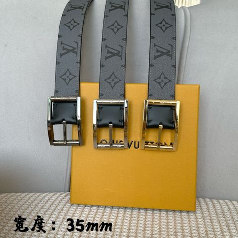 Belt LV* nam nữ bản 3.5cm dây hoạ tiết Monogram