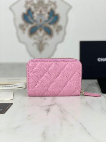 Ví nữ chanel* dáng nhỏ da cừu vân trám đẹp SIÊU CẤP