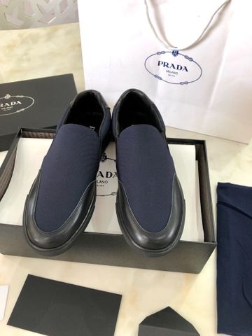 Giày slip on nam PRADA* chất vải phối da lỳ SIÊU CẤP