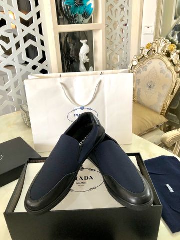 Giày slip on nam PRADA* chất vải phối da lỳ SIÊU CẤP