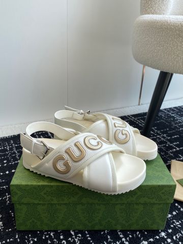 Sandal nam GUCCI* da bò chữ nổi đẹp SIÊU CẤP