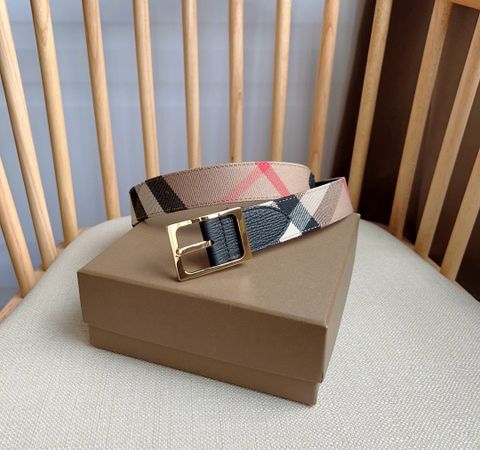 Belt BURBERRY* nam nữ kẻ bản 3.0cm hàng cao cấp