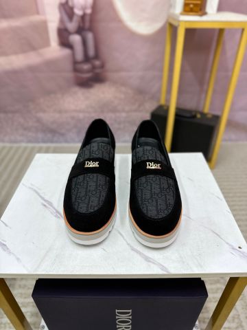 Giày slip on nam DIOR* da bò phối hoạ tiết oblique đẹp