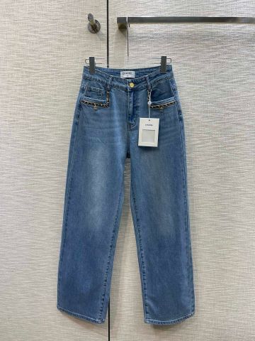 Quần jeans nữ chanel* viền xích đẹp VIP 1:1