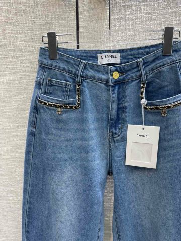 Quần jeans nữ chanel* viền xích đẹp VIP 1:1