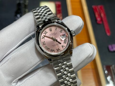 Đồng hồ nữ rolex* dây kim loại mặt hồng nhạt đẹp VIP 1:1