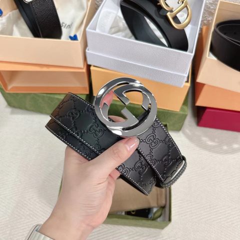 Belt nam GUCCI* dây da bò dập hoạ tiết Logo đẹp cao cấp