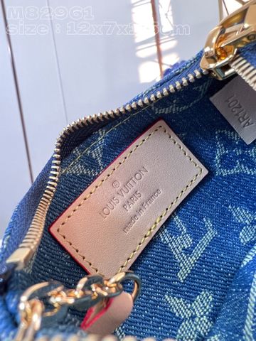 Ví nữ LV* dáng nhỏ denim Monogram xanh VIP 1:1