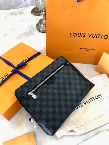 Clutch LV* nam nữ hoạ tiết karo sz 27cm đẹp SIÊU CẤP