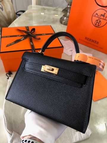 Túi xách nữ Hermes* kelly mini 19,5cm da epsom khoá vàng đẹp sang VIP 1:1