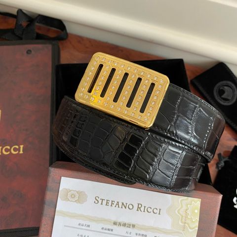 Belt nam Stefano* Ricci* dây vân cá sấu mặt nạm đá đẹp sang hàng độc VIP 1:1