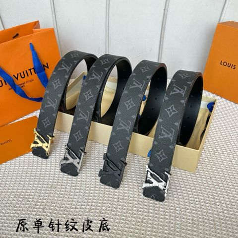 Belt nam L*V dây hoạ tiết Monogram Dây da sử dụng được cả hai mặt đẹp và tiện lợi