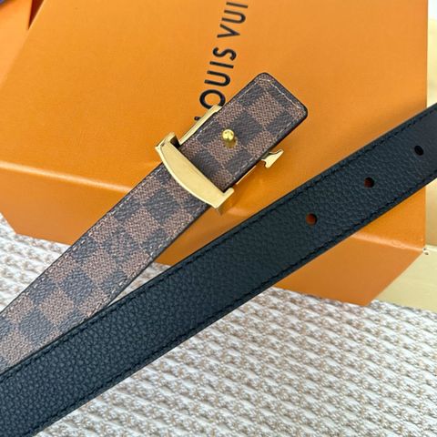 Belt nữ L*V hoạ tiết caro nâu cao cấp