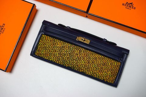 Túi Clutch Hermes* VIP 1:1 hoạ tiết lông công