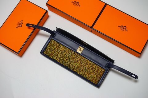 Túi Clutch Hermes* VIP 1:1 hoạ tiết lông công