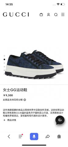 Giày thể thao nữ GUCCI* denim đính đá hoạ tiết logo đẹp VIP 1:1