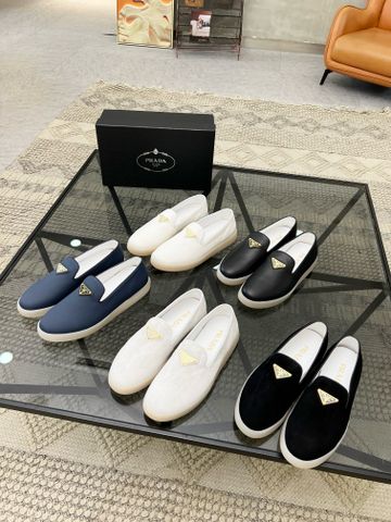 Giày slip on nam PRADA* da bò lỳ và da lộn đẹp SIÊU CẤP