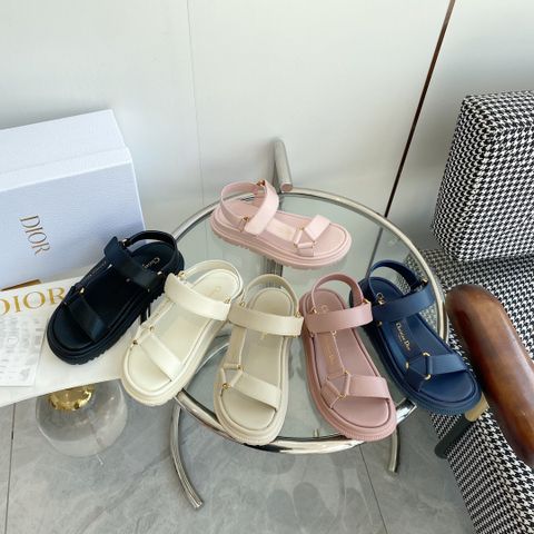 Sandal nữ Dior* dáng khoẻ quai da bò mềm đẹp kiểu trẻ trung VIP 1:1