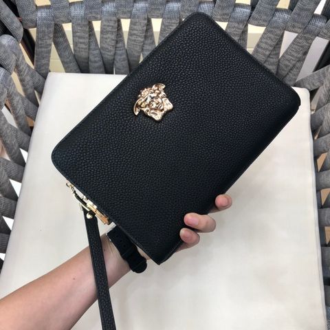 Clutch VERSACE* nam nữ da bò khoá vàng cao cấp