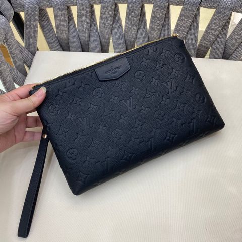 Clutch LV* nam nữ sz 29cm da bò dập hoạ tiết Monogram cao cấp