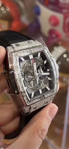 Đồng hồ nam Hublot* lộ cơ mặt nạm kim đẹp độc VIP 1:1