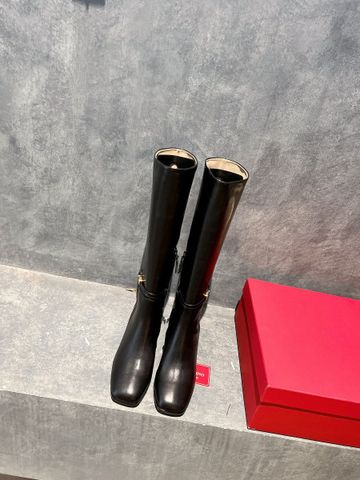 Boot cổ cao VALENTINO* gần gối da bò lỳ đẹp sang VIP 1:1