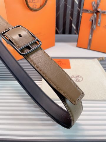 Belt nam nữ HERMES* bản 3,2cm da bò cao cấp