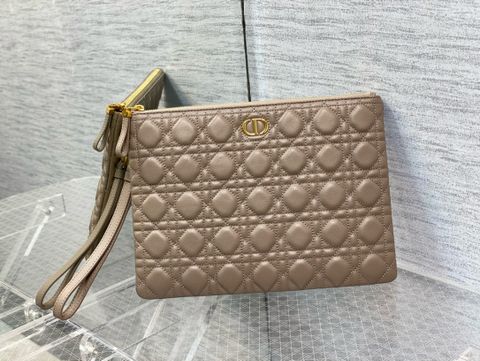 Clutch Dior* nữ hoạ tiết caro da cừu VIP 1:1