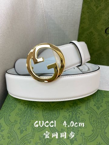 Belt nam nữ GUCCI* dây da bò lỳ mềm màu trắng đẹp cao cấp