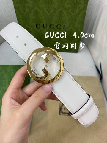 Belt nam nữ GUCCI* dây da bò lỳ mềm màu trắng đẹp cao cấp