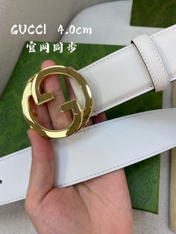 Belt nam nữ GUCCI* dây da bò lỳ mềm màu trắng đẹp cao cấp