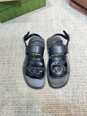 Sandal nam GUCCI* da bò dập Logo đẹp cao cấp